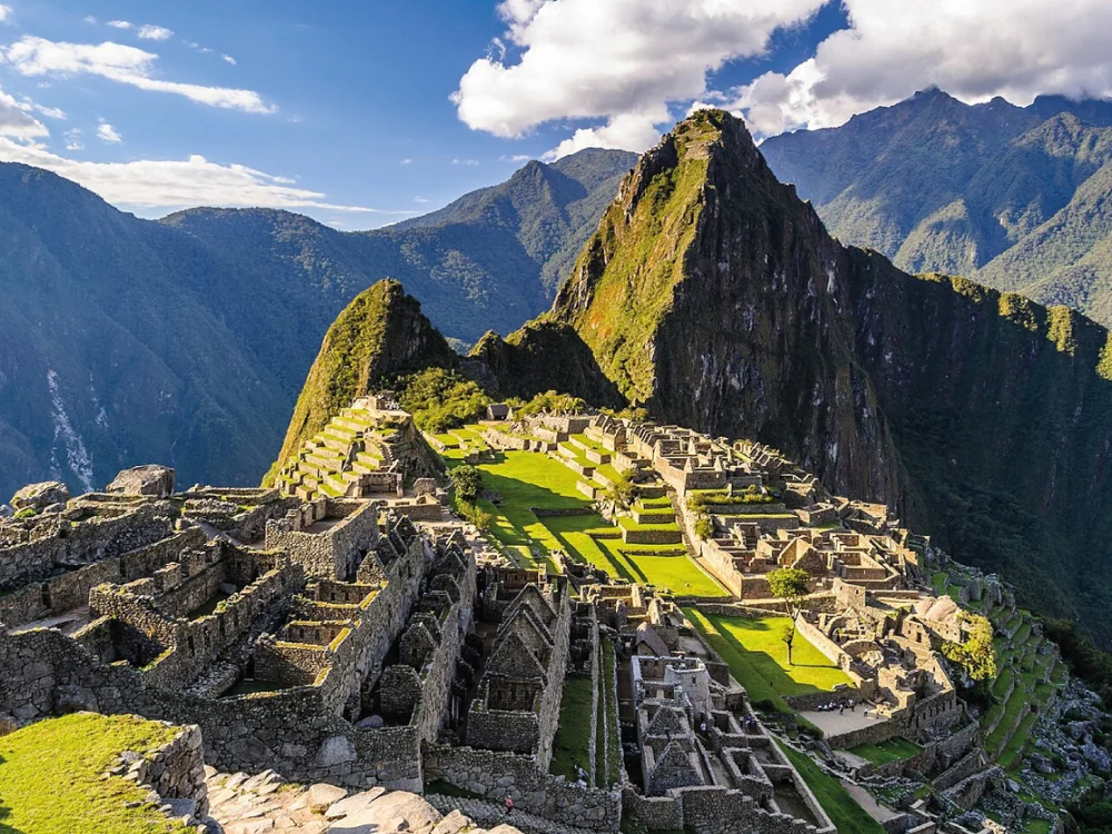 Machu Picchu surrounded by the Andes in Peru